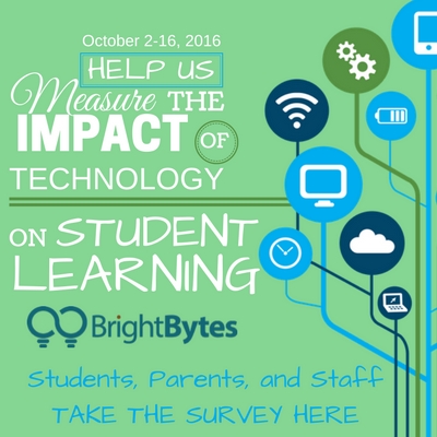 Students, Parents, and Staff can take the BrightByets Survey at https://bbyt.es/start/7Z6MC