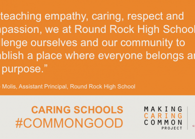 Caring Schools #CommonGood campaign quote