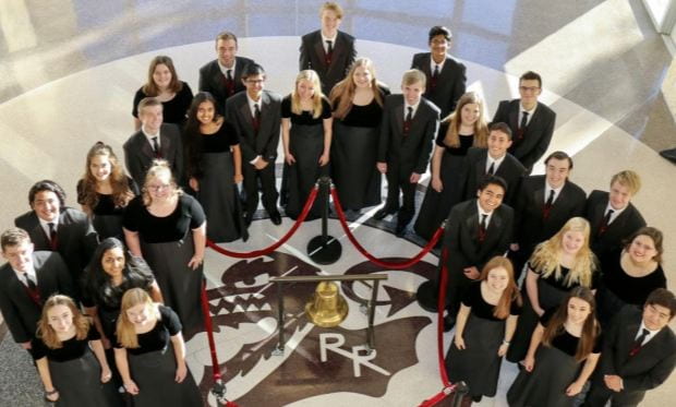 Picture of students from the RRHS choir who competed in the National Mark of Excellence Choral Honors program.