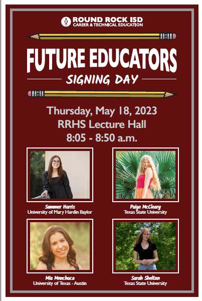 Join us in celebration 5/18! Future Educators Signing Day